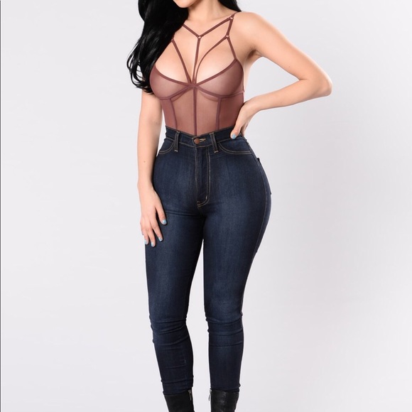 Red brown thong bodysuit - Picture 4 of 4